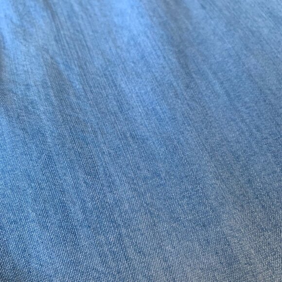 Anthropologie Cloth & Stone Chambray T Shirt Coastal Cowgirl Boho Chic Farmer - Picture 8 of 10